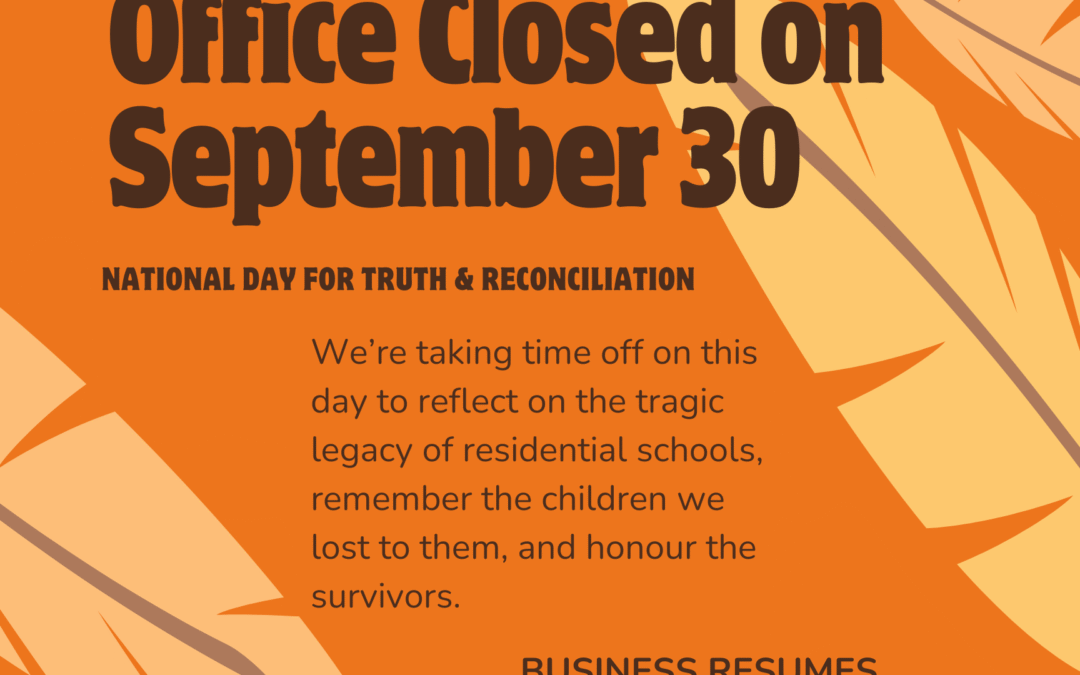 National Day for Truth & Reconciliation – Office closed